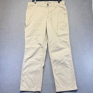Carhartt BN2291M Mens 35x30 Relaxed Fit Rugged Flex Canvas Work Pants Khaki
